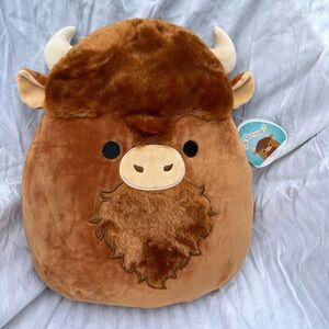 Squishmallows DUNKIE The Bison Plush Toy With Wilfred Tags Stuffed Animal 12”